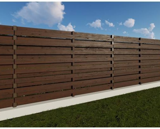 Scandura de gard orizontal 12 cm x 2 cm x 2 m